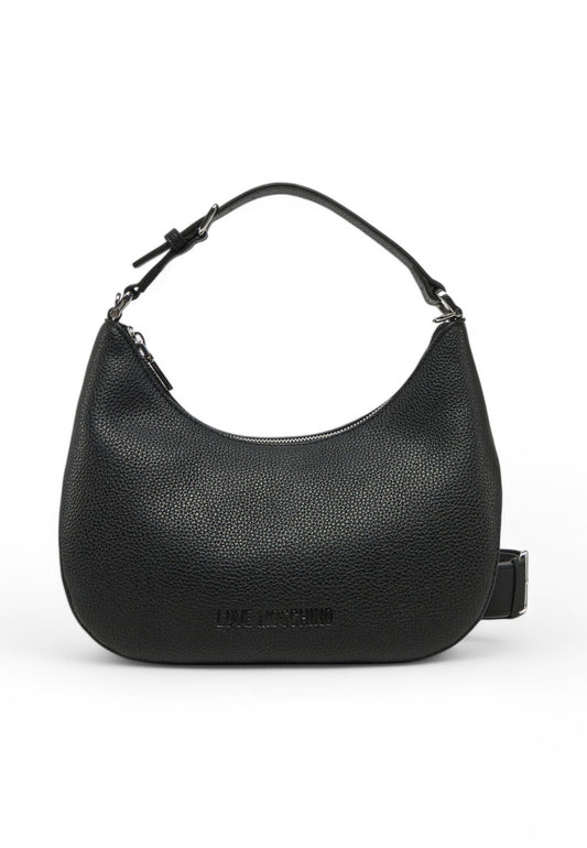 LOVE MOSCHINO Borsa a spalla Donna Nero Logo Argento JC4018PP1MLT000B-PE25