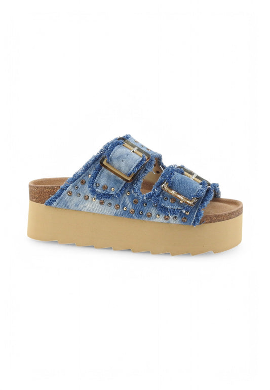 COLORS OF CALIFORNIA Ciabatte Donna Blu Denim Borchie HC.BES41-PE25-DEN