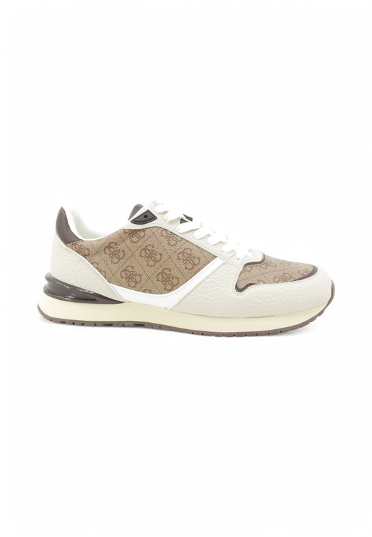 GUESS Sneakers Uomo Beige Marrone FMJISLPEL12-PE25-WHIBE