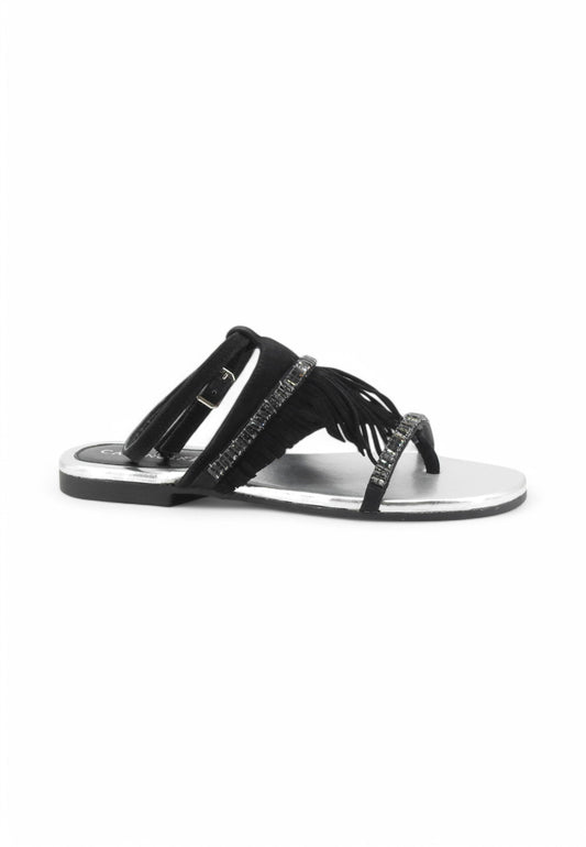 CAFE NOIR Sandali Infradito Donna Nero Frange Pietre C1GG5552-PE25-N078