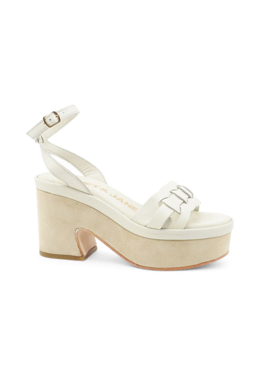 JANET Sandali Zeppe Donna Bianco Beige J-152-PE25-J156