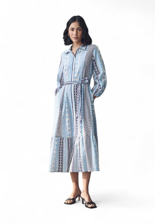 EMME MARELLA Abito Donna Blu Bianco TISANA-PE25-004