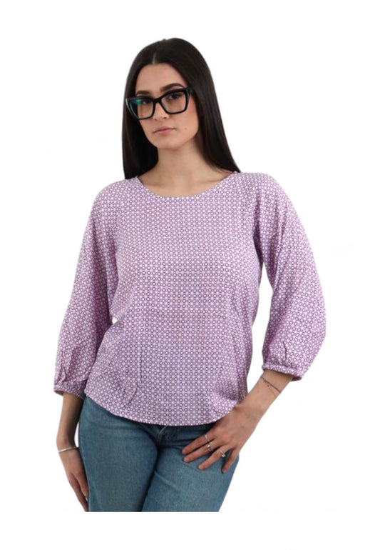 EMME MARELLA Camicia Donna Bianco Viola RACEMO-PE25-004