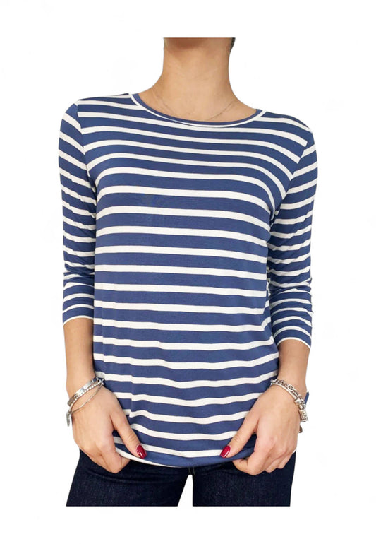 EMME MARELLA T-Shirt Donna Blu Bianco LIDIA-PE25-009