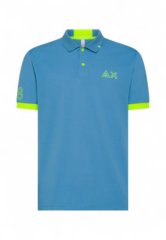 SUN68 Polo Uomo Azzurro Giallo A35122-PE25-56