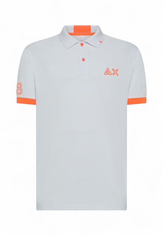 SUN68 Polo Uomo Bianco Arancione A35122-PE25-01