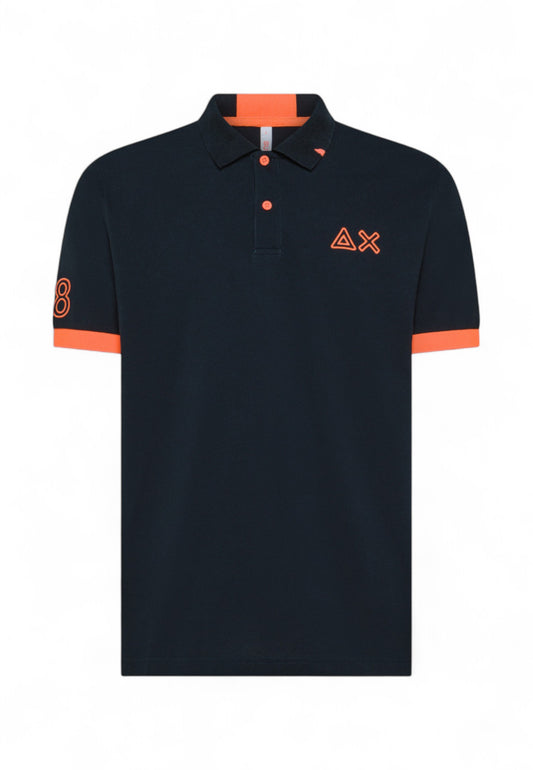 SUN68 Polo Uomo Blu Arancione A35122-PE25-07