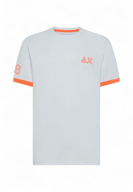 SUN68 T-Shirt Uomo Bianco Arancione T35125-PE25-01