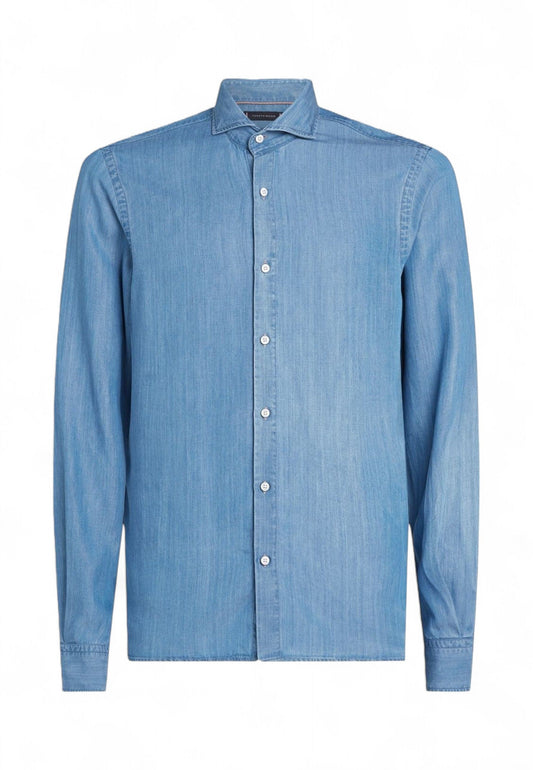 TOMMY HILFIGER Camicia Jeans Uomo Azzurro MW0MW374291BC-PE25