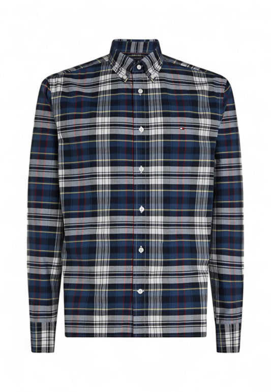 TOMMY HILFIGER Camicia Uomo Blu Bianco MW0MW375660GZ-PE25
