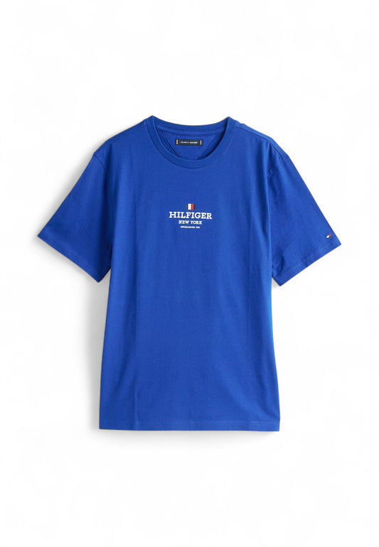 TOMMY HILFIGER T-Shirt Uomo Blu Bianco MW0MW38980D03-PE25