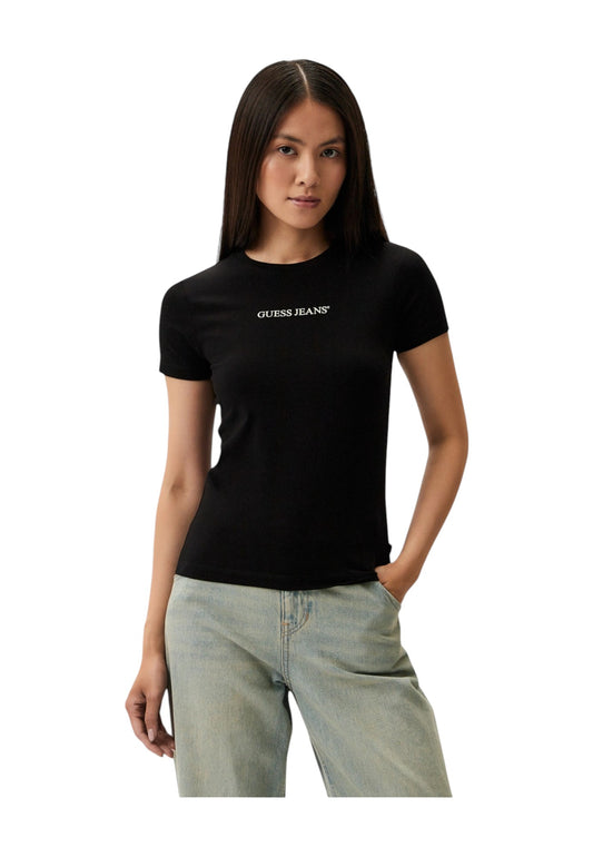 GUESS T-Shirt Donna Nero Bianco W4YI01J1314-PE25-JBLK