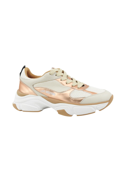 LOVE MOSCHINO Sneakers Donna Bianco Beige Rosa JA15246G1NIQD12A-AI26