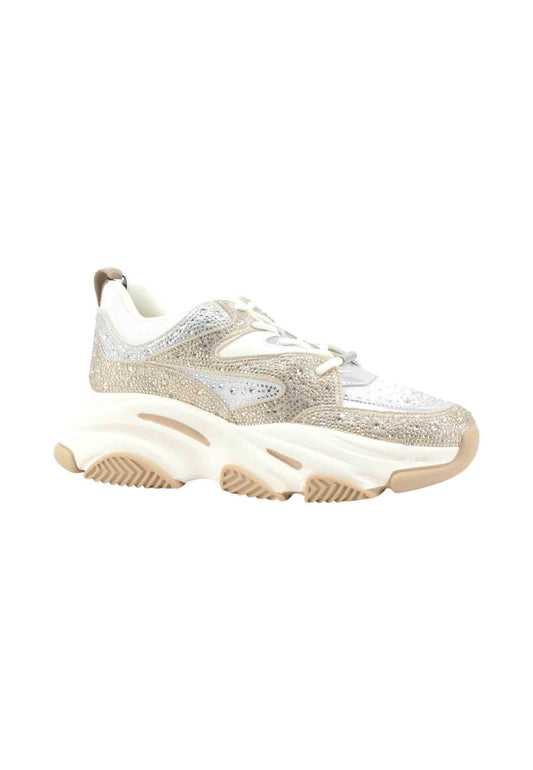 STEVE MADDEN Sneakers Donna Beige Bianco Strass SMPPRIVY-SG3-AI26