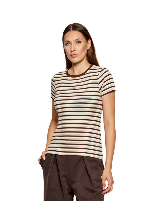 GUESS T-Shirt Donna Beige Marrone W5BP52KA0H1-AI26-S19F