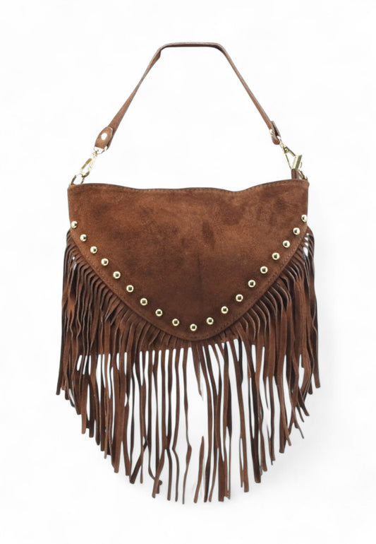 VIA MILANO 21 Borsa A Spalla Donna Marrone Frange ISABELM-AI26