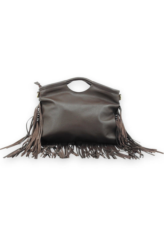 VIA MILANO 21 Serena Borsa A Mano Donna Marrone Frange SERENATDM-AI26