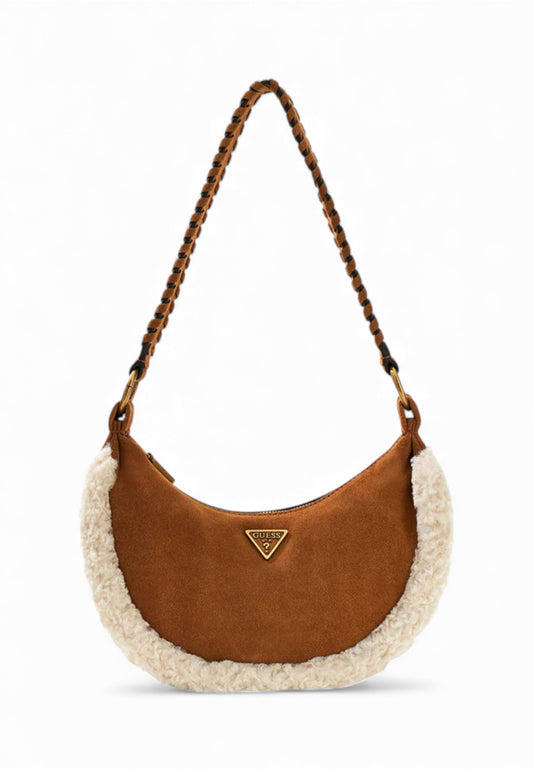 GUESS Borsa Tracolla Donna Marrone Bianco HWSW9539720-AI26-COG