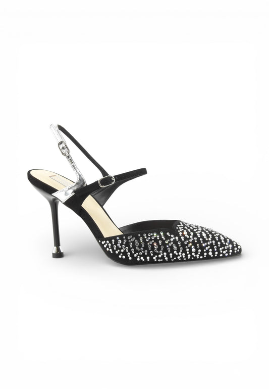 LIU JO Sandali Tacco Donna Nero Argento Strass SA6009TX52701039-PE26