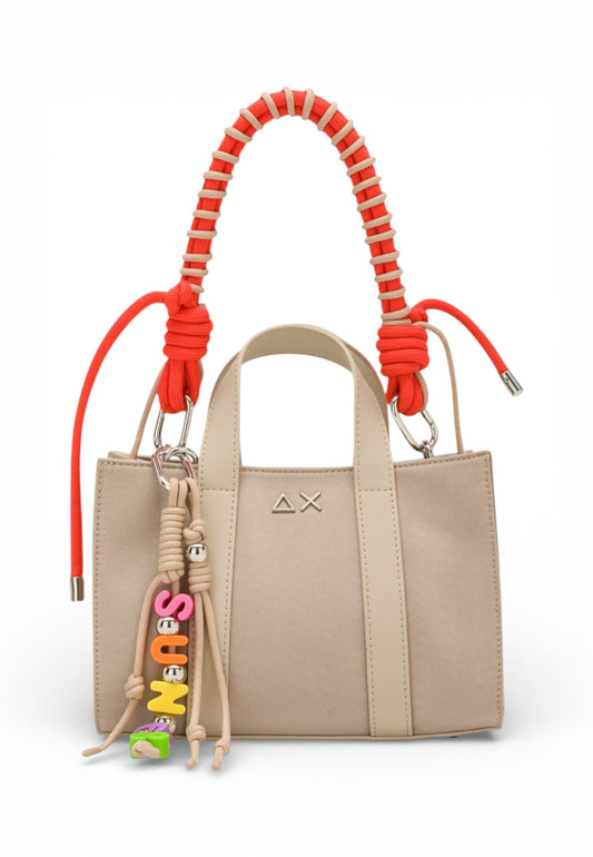 SUN68 Borsa A Mano Donna Beige Rosso Y36201-PE26-18