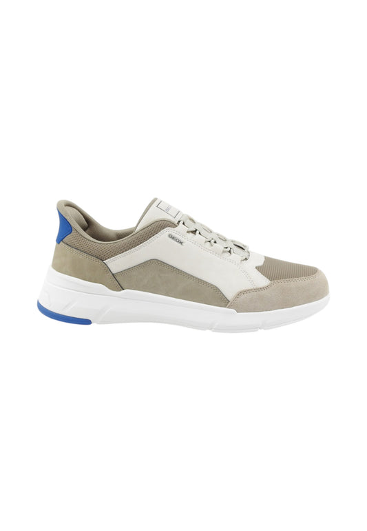 GEOX Sneakers Uomo Bianco Beige Azzurro U659KA0EK14-PE26-C0866