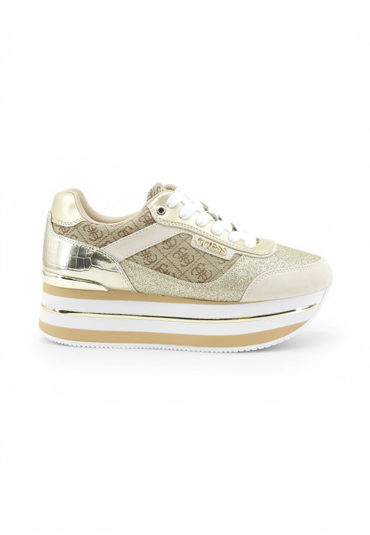 GUESS Sneakers Donna Beige Oro Glitter FL5HNSFAL12-PE26-BEIBR
