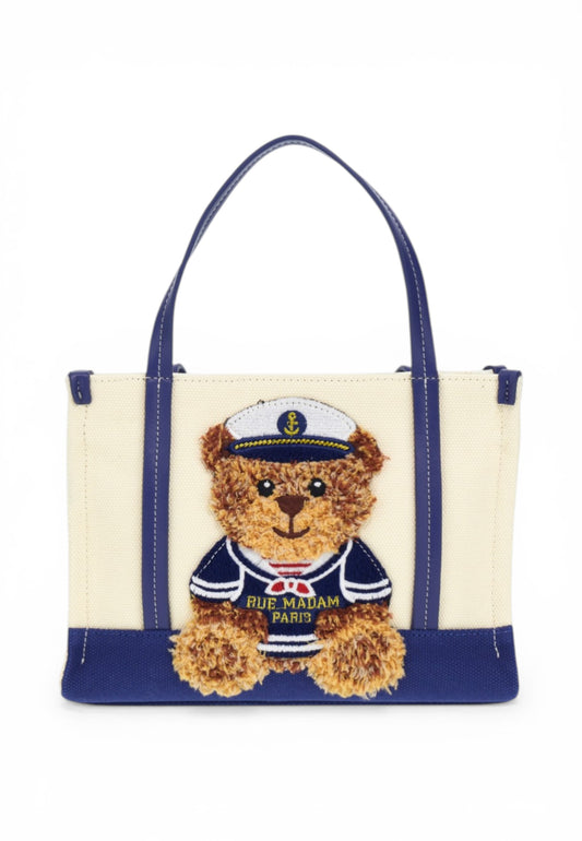 RUE MADAME Borsa A Mano Donna Bianco Blu 1543-PE26-BICOLORBLUE