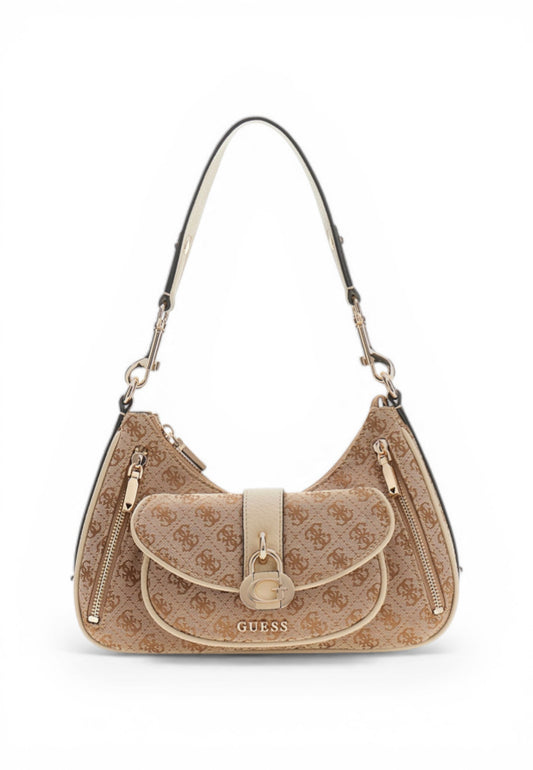 GUESS Borsa A Spalla Donna Beige Marrone HWJG8362180-PE26-LTL