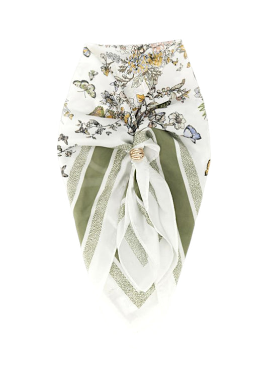 CAFE NOIR Foulard Donna Bianco Verde C4JU0161-PE26-G053