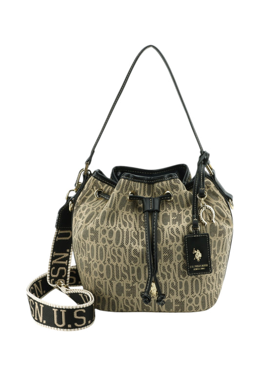 U.S. POLO ASSN. Borsa A Mano Donna Beige Nero BEUJG9134WZC000-PE26