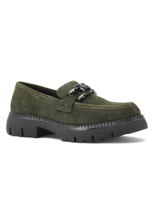 CAFENOIR Suede Mocassino Donna Verde EB6061