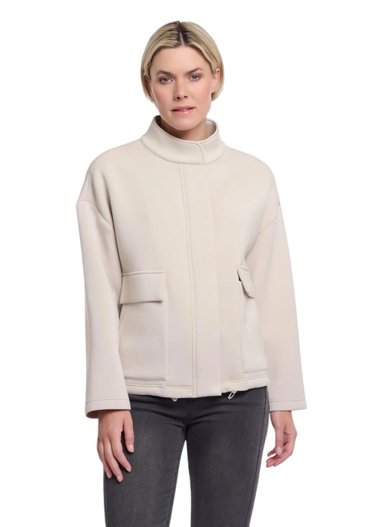 RINO & PELLE Giubbino Zip Neoprene Bianco Burro ERLISSA