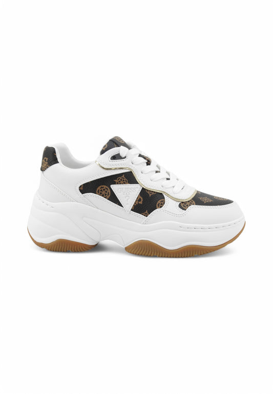GUESS Sneakers Donna Bianco Marrone FLPHAPFAL12-PE25-WHIBR