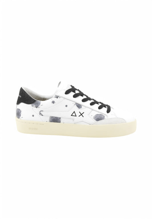 SUN68 Sneakers Donna Bianco Nero Glitter Z35224-PE25-0111