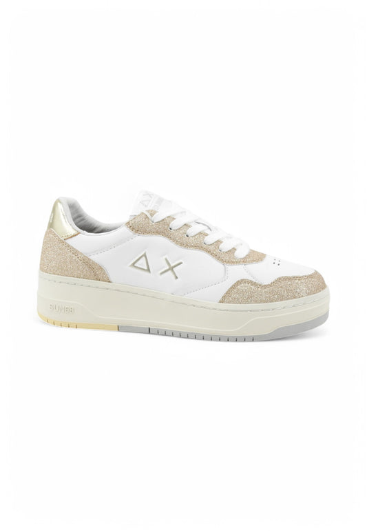 SUN68 Sneakers Donna Bianco Oro Glitter Z35234-PE25-0143