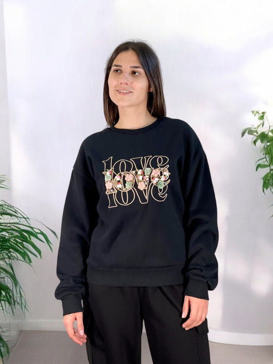 Felpa Girocollo Love Fiori ILARIA
