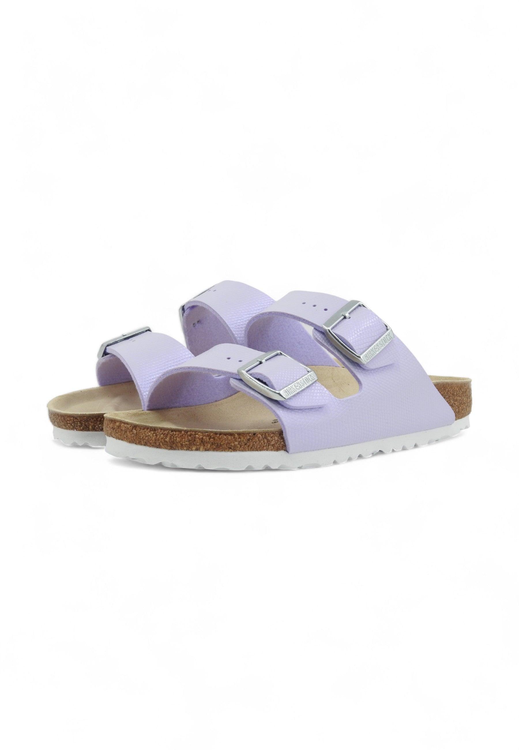 BIRKENSTOCK Arizona Ciabatta Donna Shiny Lizard Purple Fog 1026446 - Sandrini Calzature e Abbigliamento