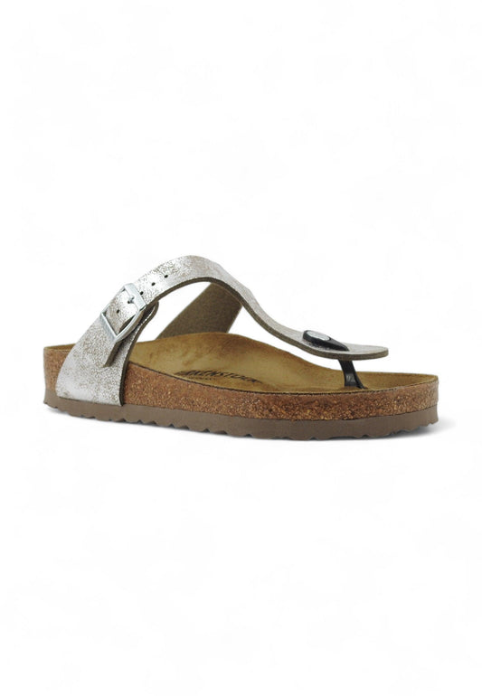 BIRKENSTOCK Gizeh Ciabatta Infradito Donna Metallic Silver 1027002 - Sandrini Calzature e Abbigliamento