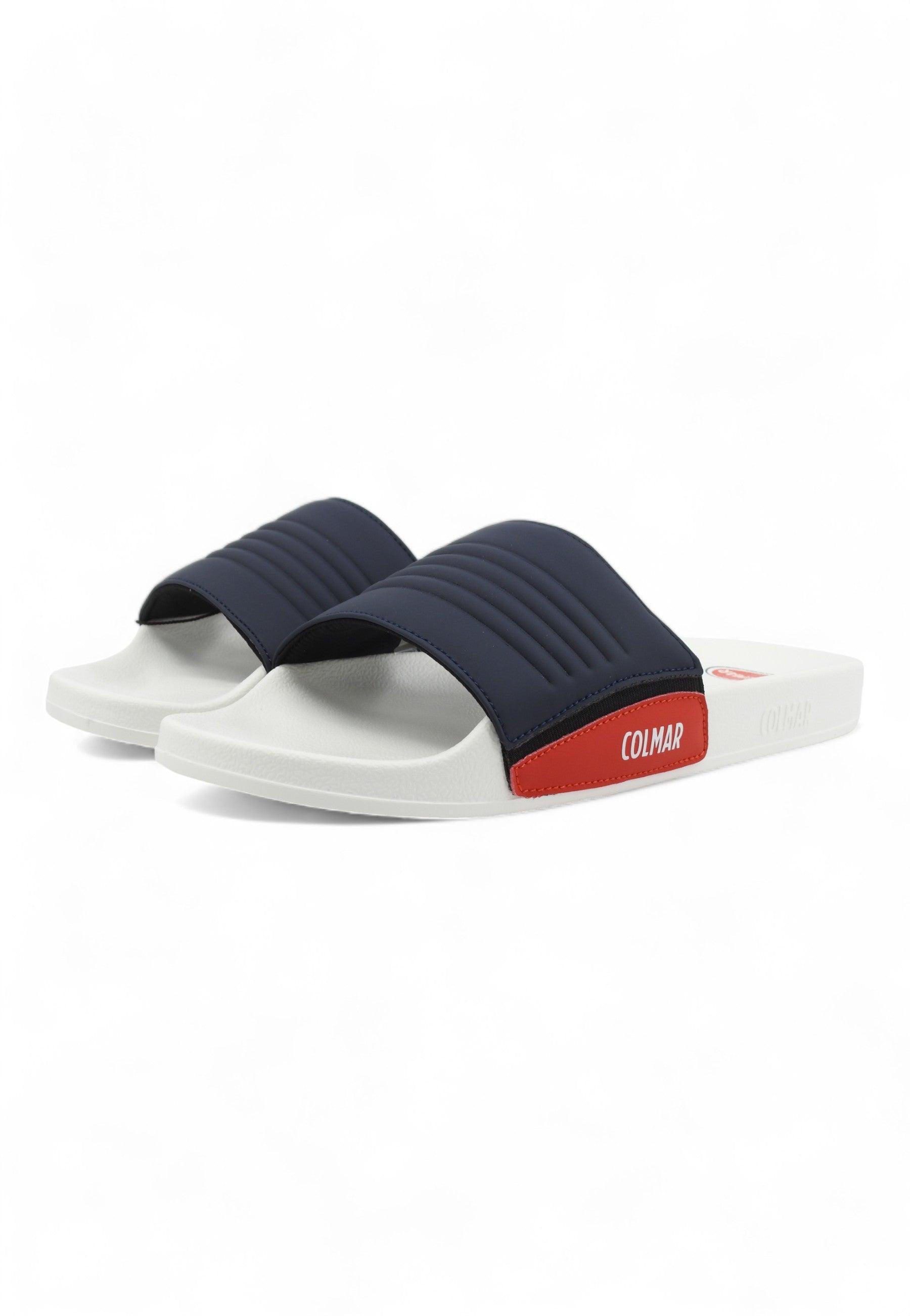 COLMAR Ciabatta Uomo White Navy Red Royal Blue SLIPPER BRAND - Sandrini Calzature e Abbigliamento