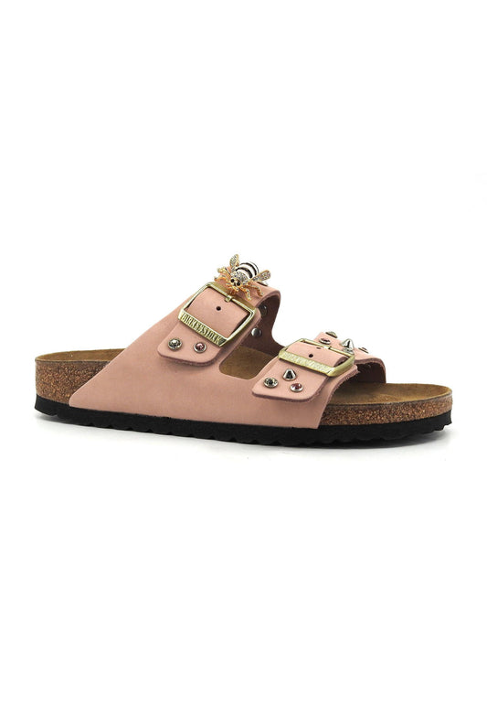 CUSTOM / BIRKENSTOCK Ciabatta Fibbie Borchie Spilla Soft Pink 1026684 - Sandrini Calzature e Abbigliamento