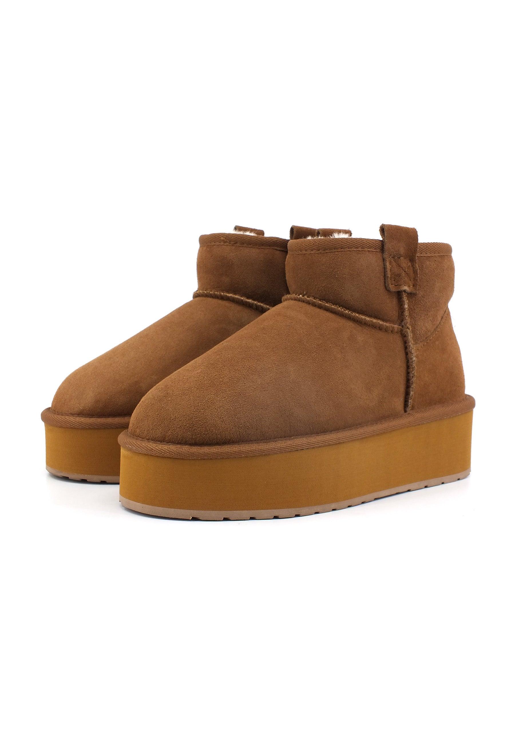 EMU Fot Flatform Micro Stivaletto Pelo Donna Chestnut W13073 - Sandrini Calzature e Abbigliamento