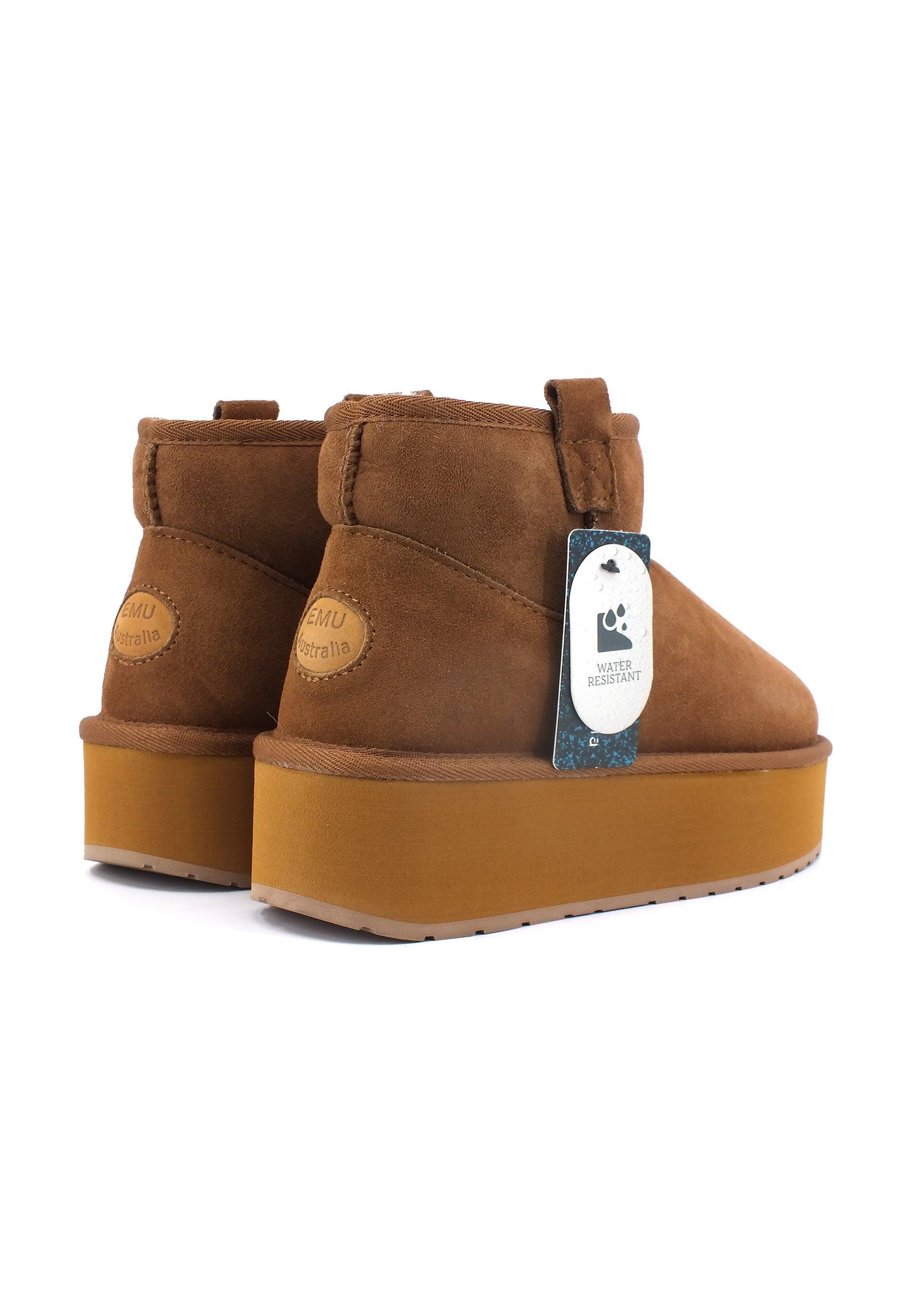 EMU Fot Flatform Micro Stivaletto Pelo Donna Chestnut W13073 - Sandrini Calzature e Abbigliamento