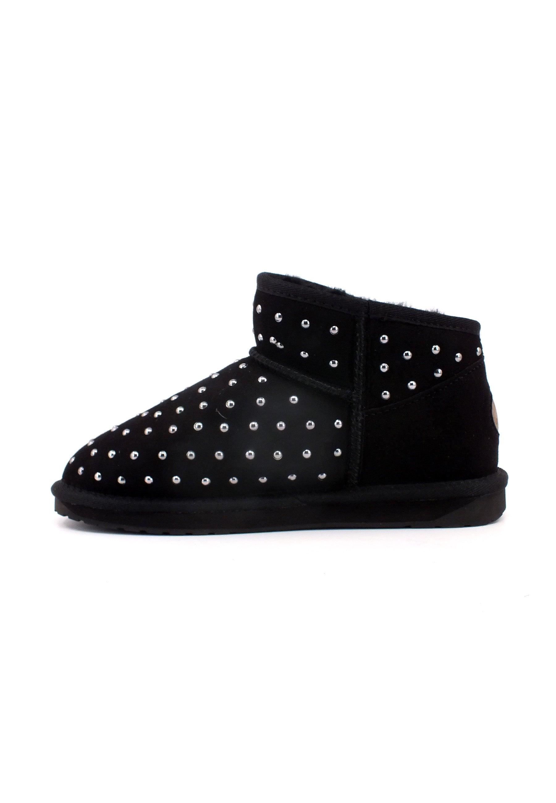 EMU Yulpi Stivaletto Pelo Borchie Donna Black W12923 - Sandrini Calzature e Abbigliamento