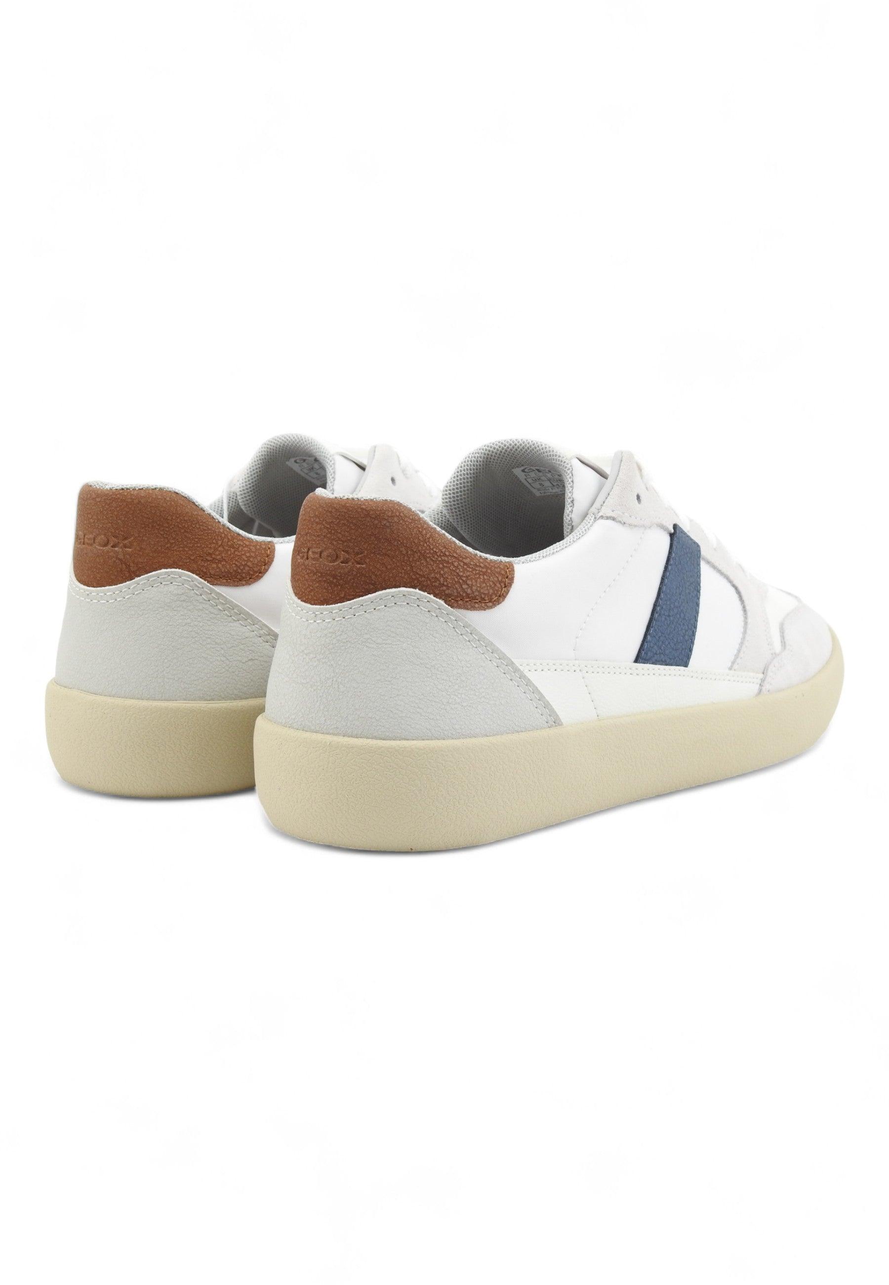GEOX Affile Sneaker Uomo White Avio U45BUB0PTFUC1260 - Sandrini Calzature e Abbigliamento