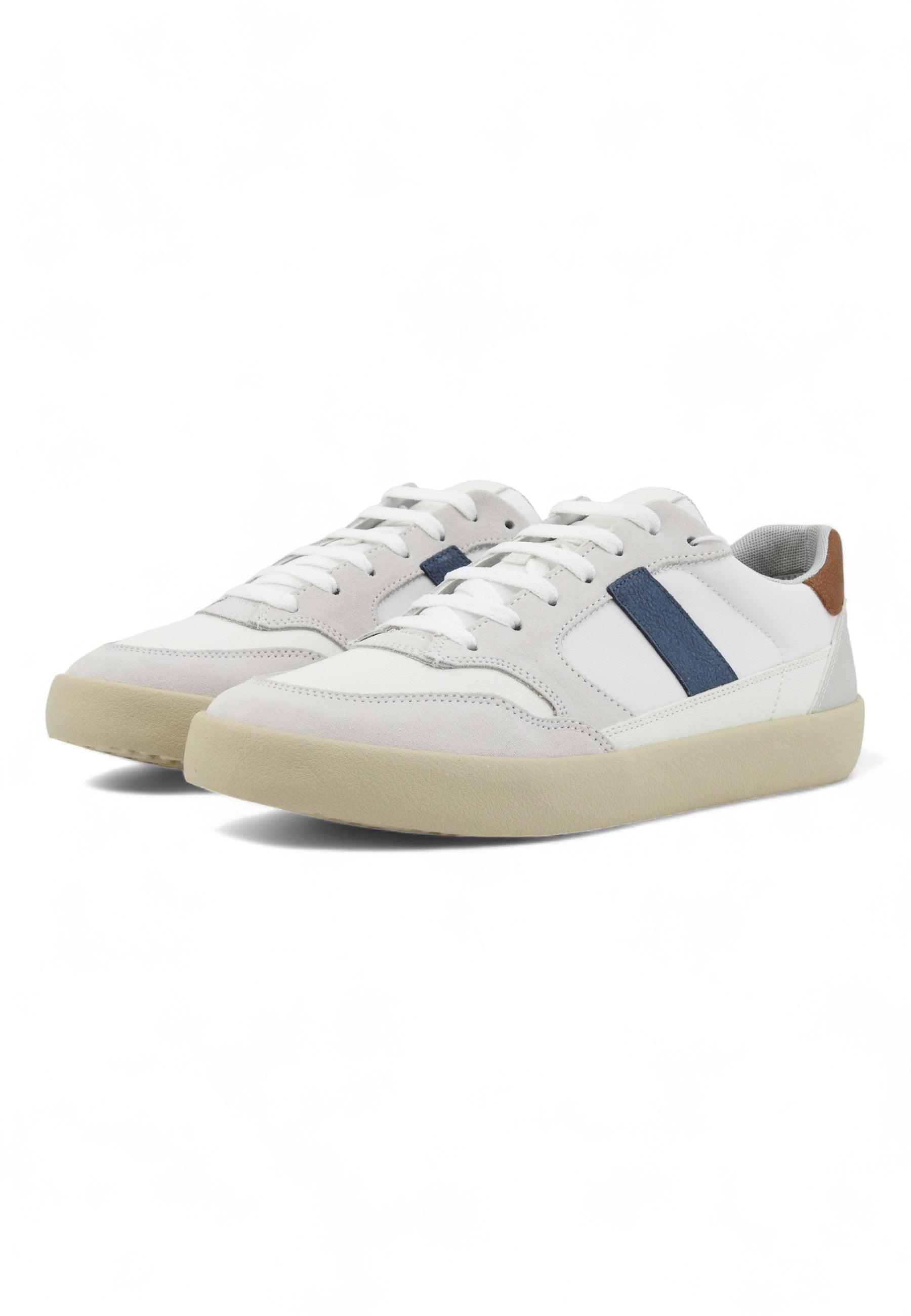 GEOX Affile Sneaker Uomo White Avio U45BUB0PTFUC1260 - Sandrini Calzature e Abbigliamento