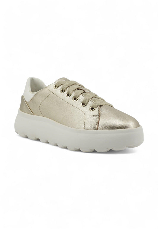 GEOX Spherica Sneaker Donna Gold Optic White D45TCC0BVBCC2X1R - Sandrini Calzature e Abbigliamento