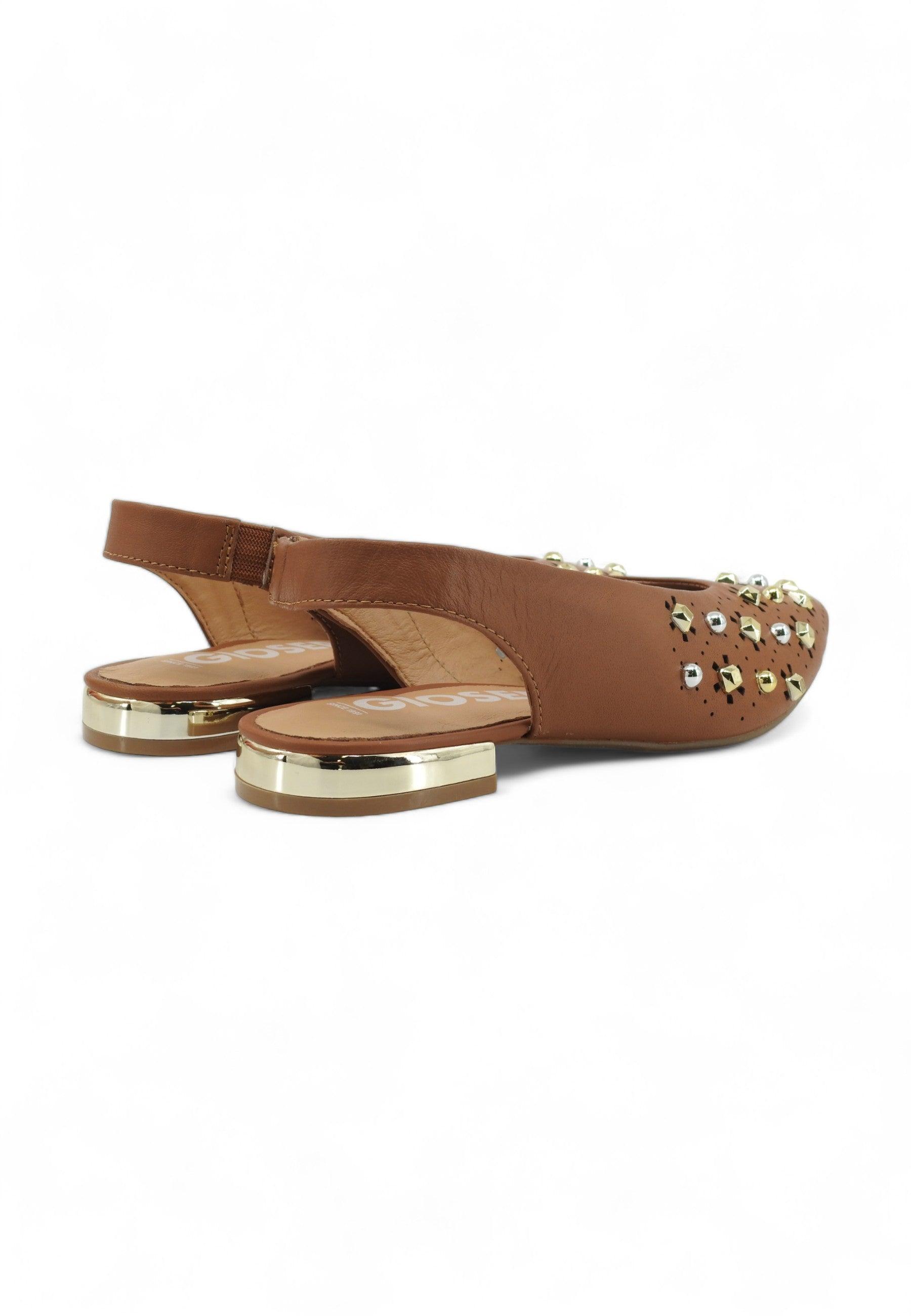 GIOSEPPO Dakovo Sandalo Donna Borchie Marrone Tan 71194 - Sandrini Calzature e Abbigliamento