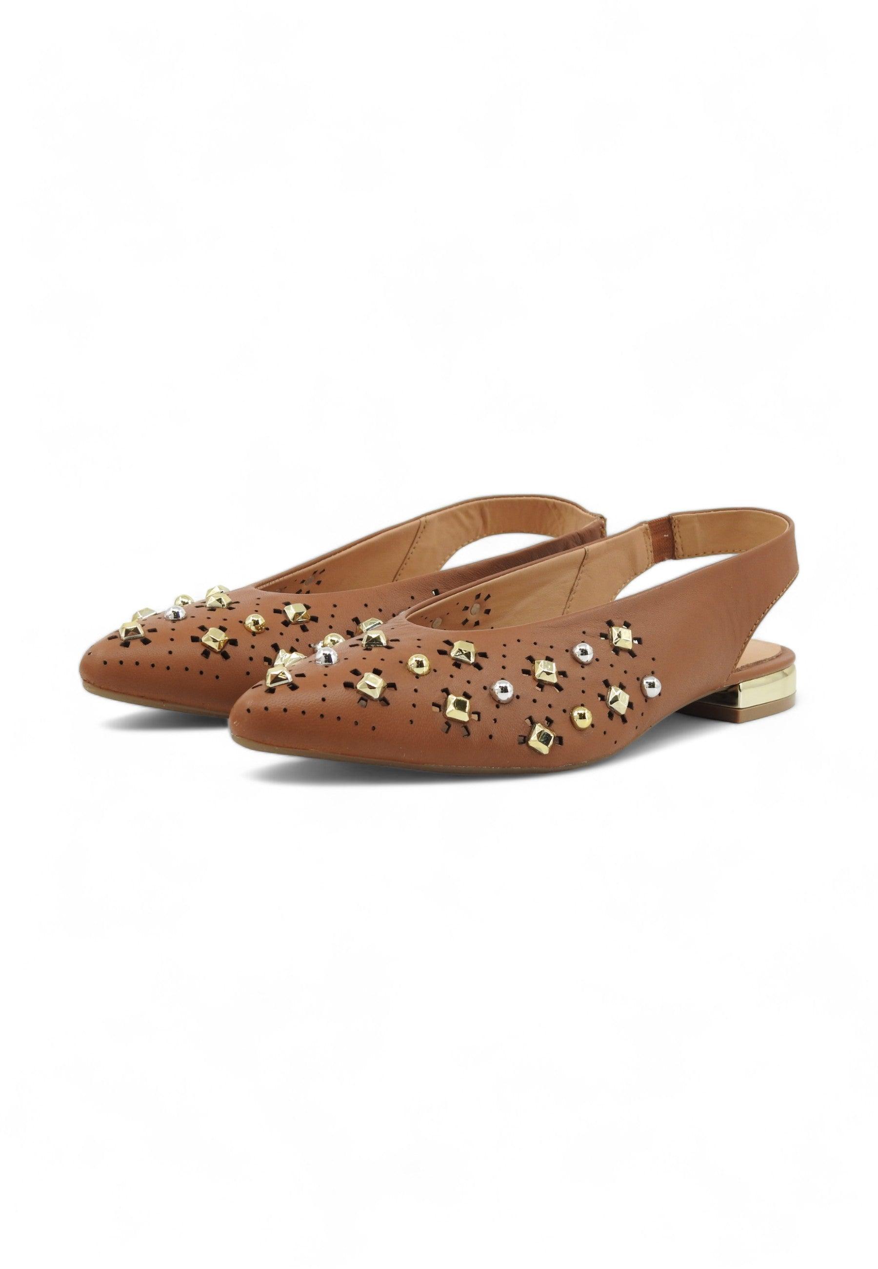 GIOSEPPO Dakovo Sandalo Donna Borchie Marrone Tan 71194 - Sandrini Calzature e Abbigliamento