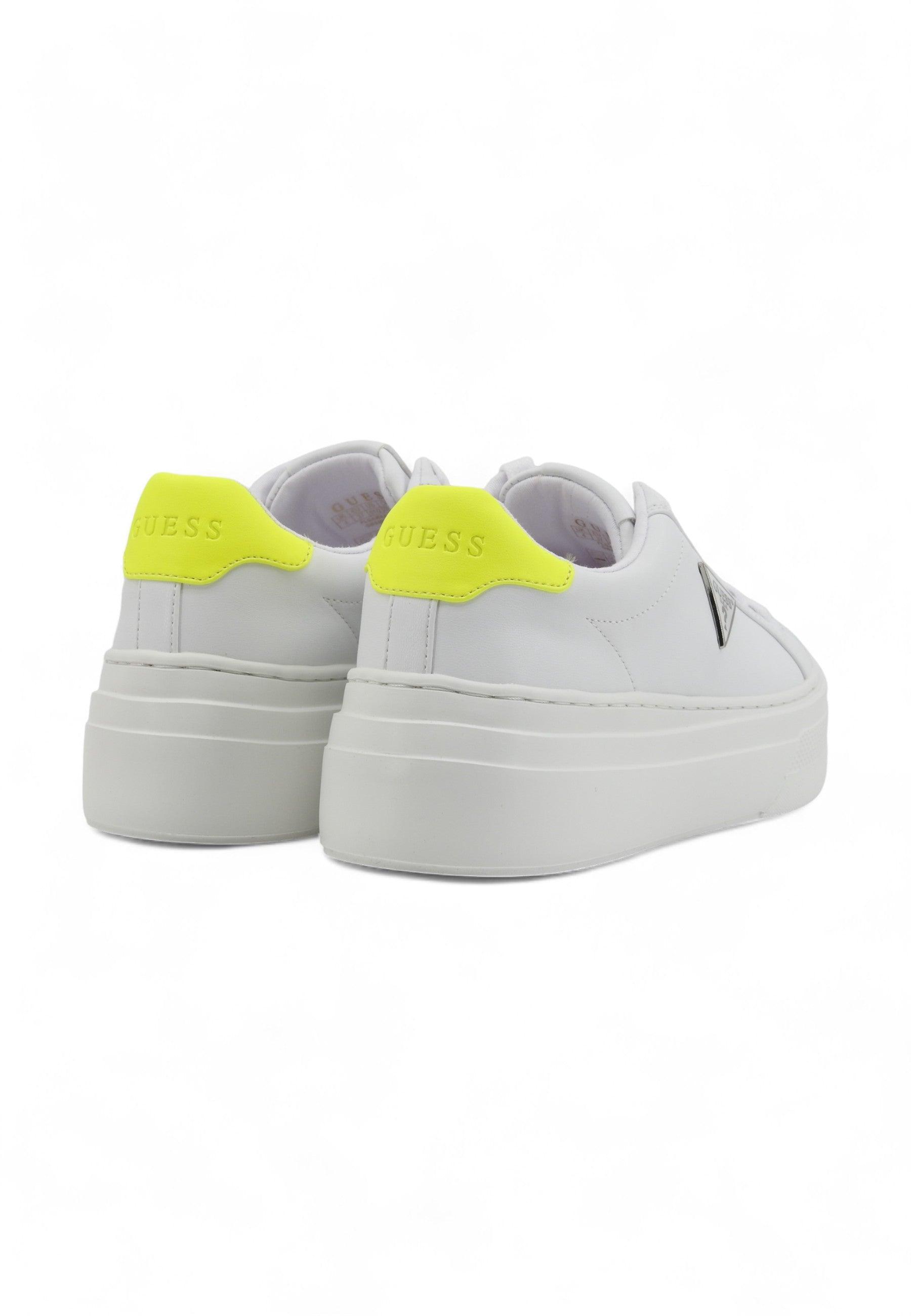 GUESS Sneaker Donna White Yellow FLGAMAELE12 - Sandrini Calzature e Abbigliamento