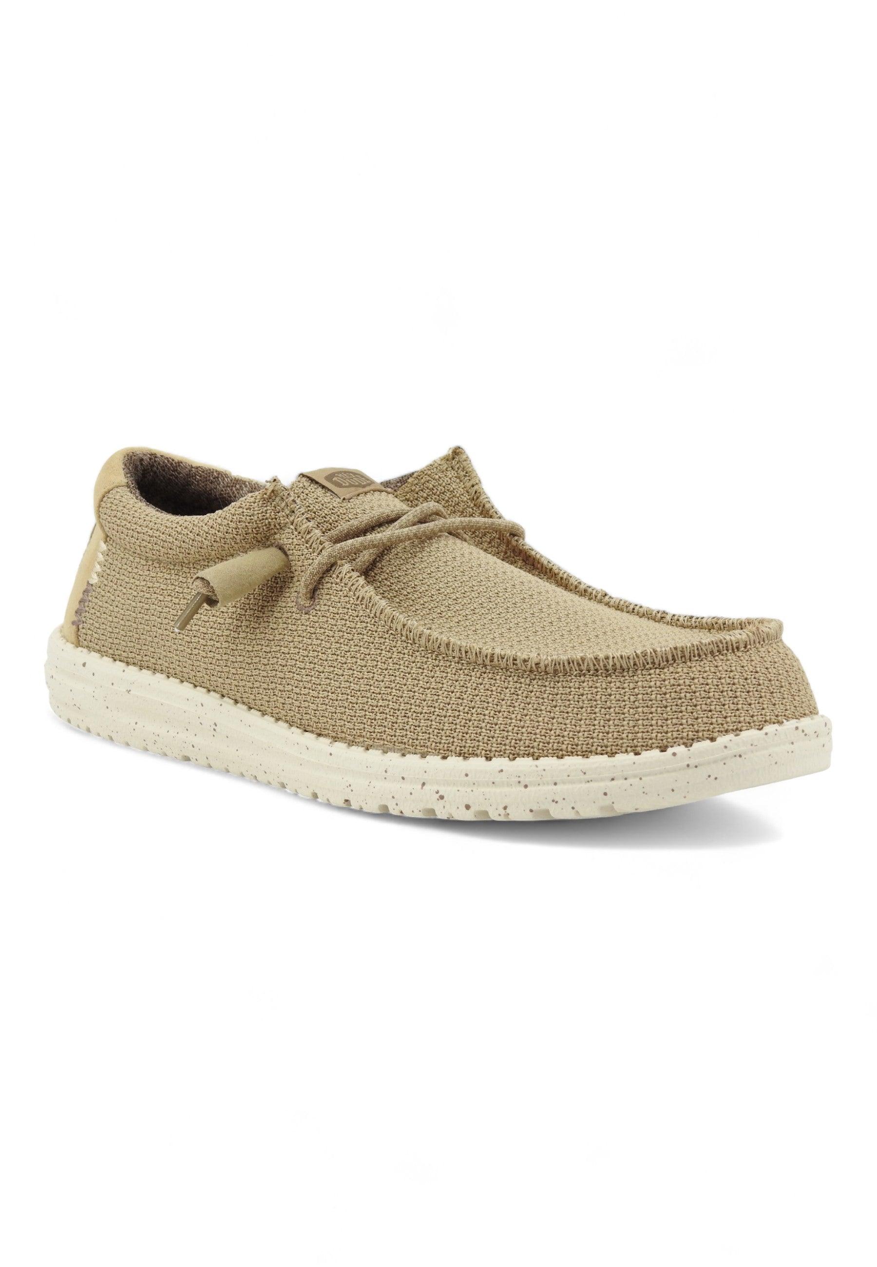 HEY DUDE Wally Sport Mesh Sneaker Vela Uomo Tan White 40403-25W - Sandrini Calzature e Abbigliamento